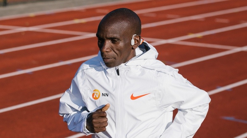 Eliud Kipchoge during a marathon Training